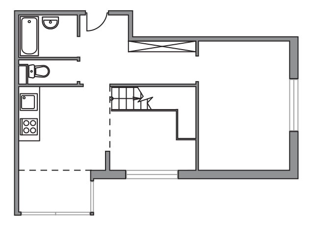 Однокомнатная квартира 65.5 м²