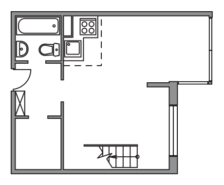 Студия 48.7 м²